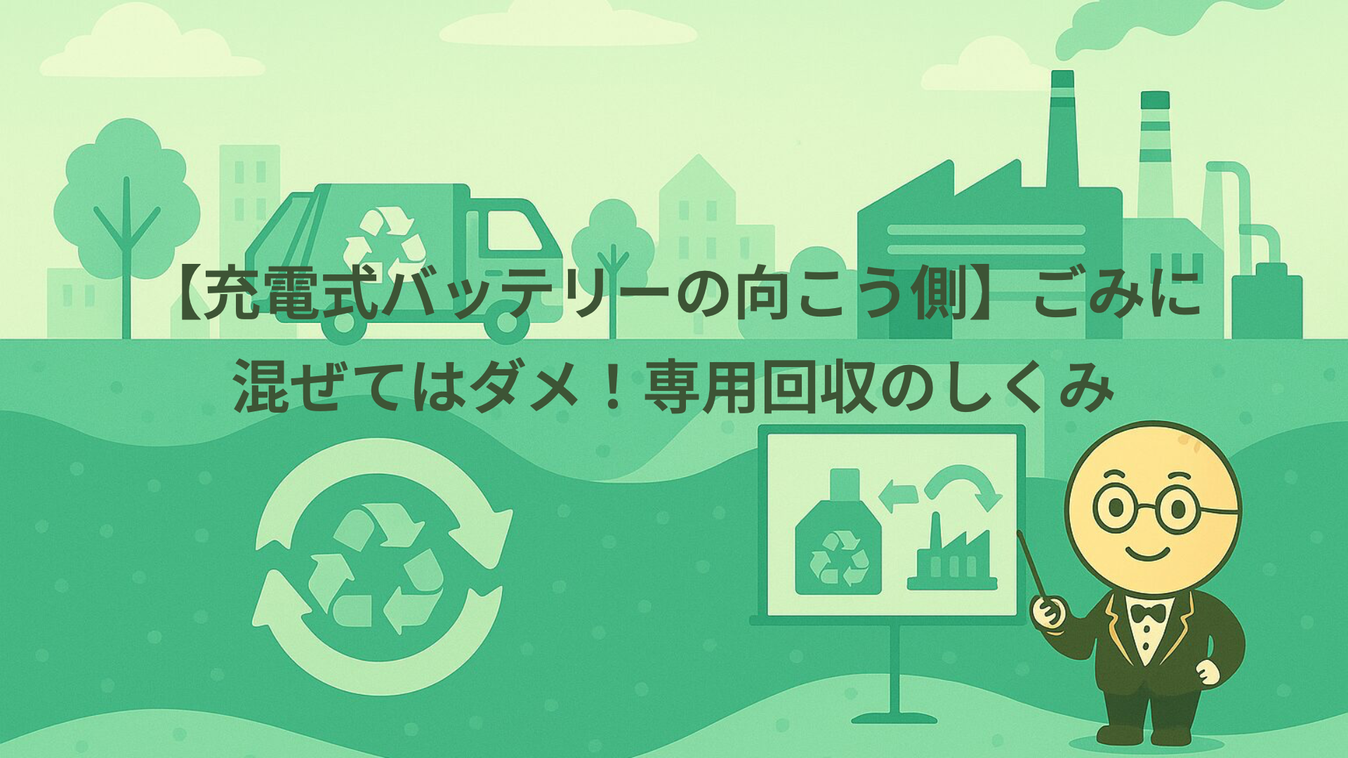 【充電式バッテリーの向こう側】ごみに混ぜてはダメ！専用回収のしくみ